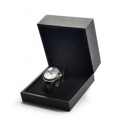 Wholesale Classic Black PU Leather Plastic Watch Packaging Box In Stock